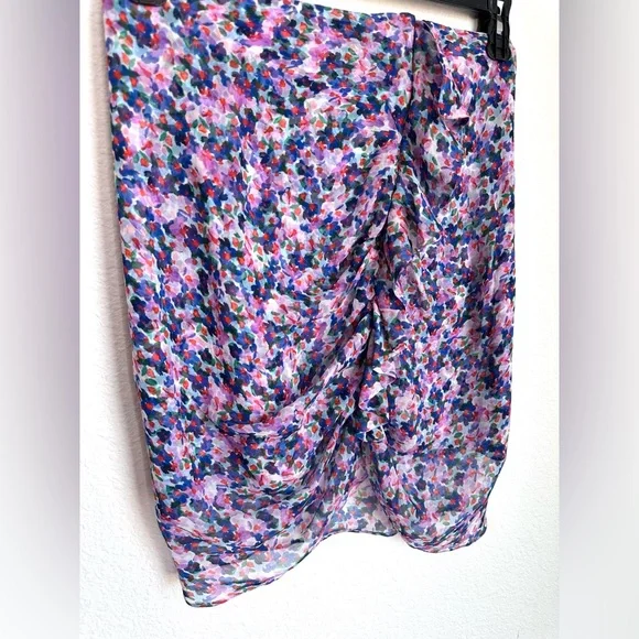 Veronica Beard Spencer Floral Silk Chiffon Ruched Tiered Mini Skirt Size 4 - Picture 3 of 11